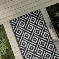 Buitenkleed ARAKIL 80x250 cm polypropeen wit en zwart