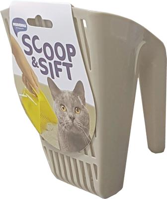 Moderna plastic kattenbakschep scoop & sift warmgrijs - Gebr de boon