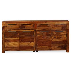 The Living Store Sheesham Dressoir - 160 x 35 x 75 cm - Bruin - Massief hout