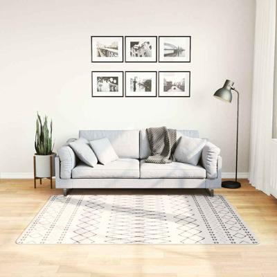VidaXL Vloerkleed wasbaar anti-slip 120x170 cm zwart en wit