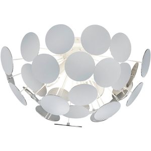 LED Plafondlamp - Plafondverlichting - Trion Discon - E14 Fitting - 3-lichts - Rond - Mat Wit Aluminium