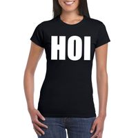Hoi tekst t-shirt zwart dames