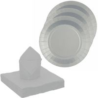 Santex 10x taart/gebak bordjes/25x servetten - zilver - Feestbordjes - thumbnail