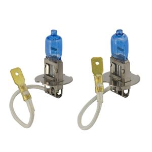 SuperWhite Blauw H3 55W/12V/4200K Halogeen Lampen, set á 2 stuks (E13) DWH3
