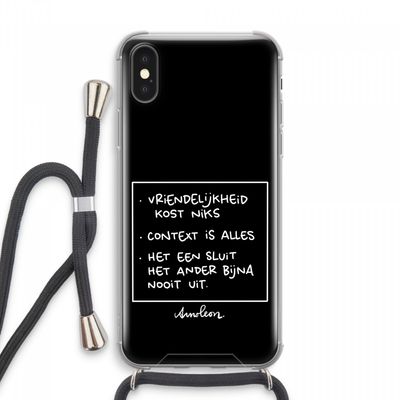Mijn Motto's: iPhone XS Max Transparant Hoesje met koord