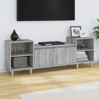 Tv-meubel 160x35x55 cm bewerkt hout grijs sonoma eikenkleurig - thumbnail