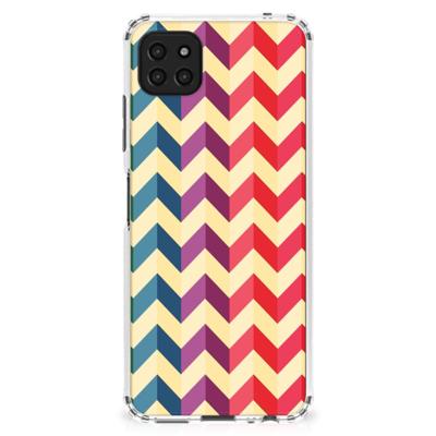 Samsung Galaxy A22 5G Doorzichtige Silicone Hoesje Zigzag Multi Color Samsung Galaxy A22 5G Doorzichtige Silicone Hoesje Zigzag Multi Color