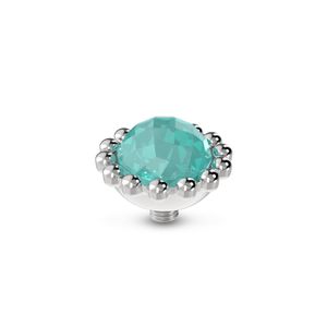 Melano Twisted Bali Facet Steentje Turquoise Zilver