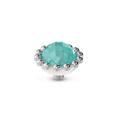 Melano Twisted Bali Facet Steentje Turquoise Zilver
