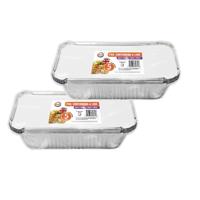 Meal prep - voedsel bewaar bakjes - Aluminium - 10x - 20 x 11 x 5 cm - met deksels