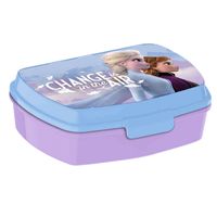 Disney Frozen broodtrommel/lunchbox voor kinderen - lila - kunststof - 20 x 10 cm