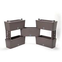 Bama brick koppelbare plantenbakken 75l 59x23x27 cm 5 stuks antraciet