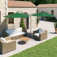 VidaXL Parasol dubbel met stalen paal 600 cm groen