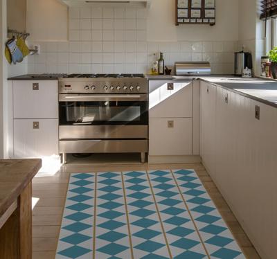 Zweden design geometrisch vinyl vloerkleed keuken Zweden design geometrisch vinyl vloerkleed keuken