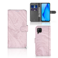 Huawei P40 Lite Bookcase Marble Pink - Origineel Cadeau Vriendin - thumbnail