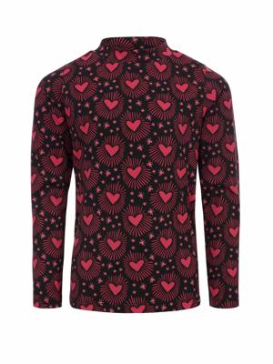 LOOXS Little winter t-shirt meisjes - bruin - harten/longsleeve