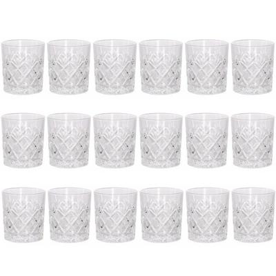 Luxe drinkglazen/whiskeyglazen - 18x stuks - transparant - 230 ml - 7,5 x 8,5 cm