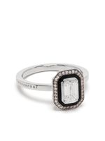 Selim Mouzannar bague Mina en or blanc 18ct sertie de diamants et d'émail - Argent