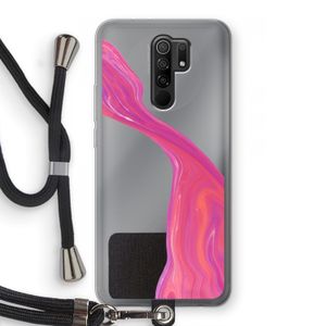 Paarse stroom: Xiaomi Redmi 9 Transparant Hoesje met koord
