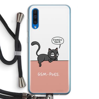 GSM poes: Samsung Galaxy A50 Transparant Hoesje met koord
