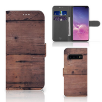 Samsung Galaxy S10 Plus Book Style Case Old Wood