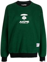 AAPE BY *A BATHING APE® sweat en coton à logo imprimé - Vert - thumbnail