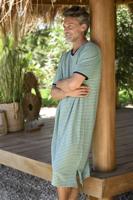 Groene katoenen heren nachthemd