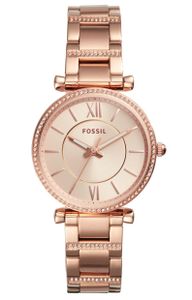 Fossil ES4301 Horloge Carlie staal 35 mm rosékleurig