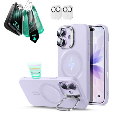 iPhone 17 Cloud Soft Magnetic Case (Camera Control, Stash Stand) Armorite Protection Bundle - Lavender