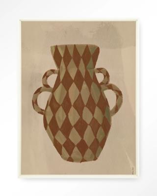 Urban Cotton Wandkleed 'Vivid Vase 08' 80 x 110cm in Floating Frame - off white