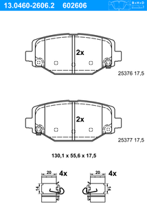 Remblokkenset, schijfrem ATE, u.a. fÃ¼r Fiat, Lancia