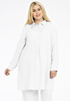 Yoek Blouse-jurk | Wit | Maat 58/60