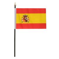 Spanje - mini vlaggetje van 10 x 15 cm op stokje - Landen vlag - H27 cm