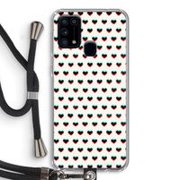 Hartjes: Samsung Galaxy M31 Transparant Hoesje met koord
