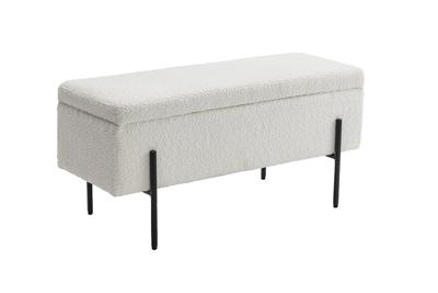 Bank met opslag LOFT 100cm boucle wit - 45728