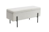 Bank met opslag LOFT 100cm boucle wit - 45728