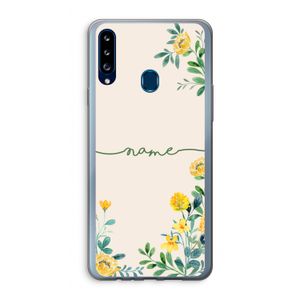 Gele bloemen: Samsung Galaxy A20s Transparant Hoesje