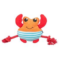 Trixie krab met flostouw oranje