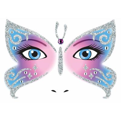 Gezicht stickers Vlinder - 1 vel - zelfklevend - carnaval verkleden