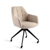 Jesper Home Draaibare Eetkamerstoel 'Noto' Caster Black, kleur Overnight Oats