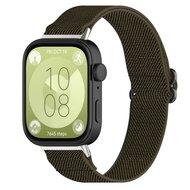 Elastische nylon band - Donkergroen - Huawei Watch Fit 3 / Fit 4