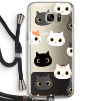 Katten: Samsung Galaxy S7 Edge Transparant Hoesje met koord