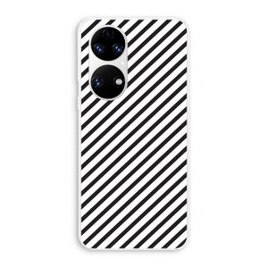 Strepen zwart-wit: Huawei P50 Transparant Hoesje