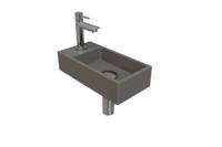 Fonteinset INK Versus 36x18x9 cm Quartz Beton Met Kraangat Links Chroom