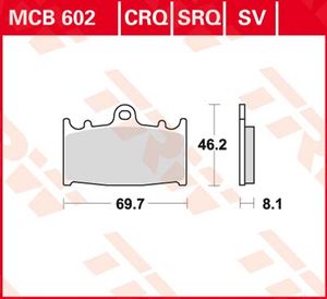 TRW Remblokken, en remschoenen voor de moto, MCB602SV Sinter street