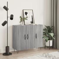 Dressoir 90x34x80 cm bewerkt hout grijs sonoma eikenkleurig