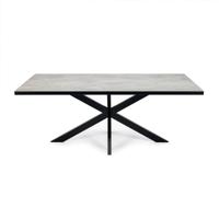Stalux Eettafel 'Gijs' 180 x 100cm, kleur zwart / beton