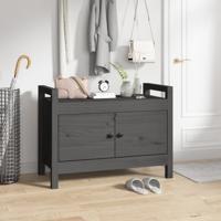 Halbankje 80x40x60 cm massief grenenhout grijs