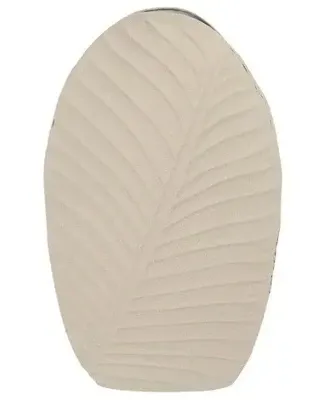Vaas leaf metaal ov 26x11x41cm crm