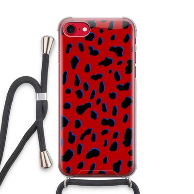 Red Leopard: iPhone SE 2020 Transparant Hoesje met koord